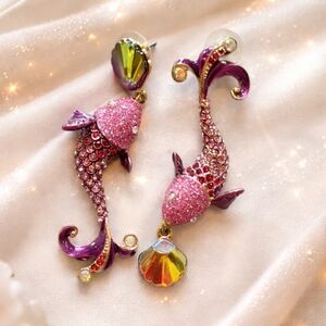 Betsey Johnson Pink Koi Fish Statement Earrings ✨